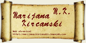 Marijana Kirćanski vizit kartica